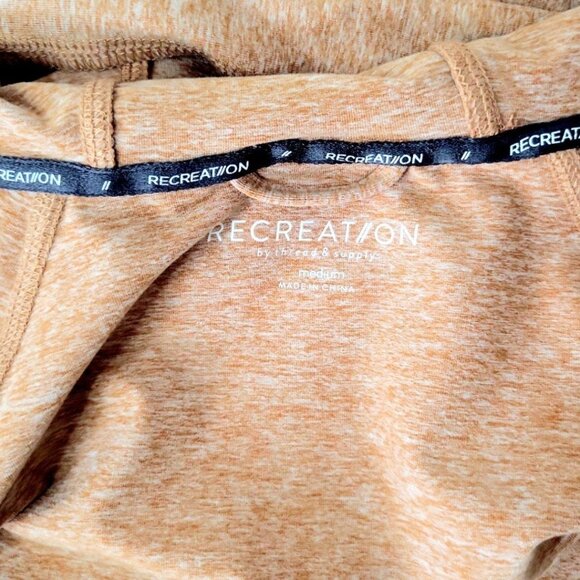 Womens medium "Recreation" burnt orange athletic stretchy high low zip-up hoodie - Picture 9 of 9